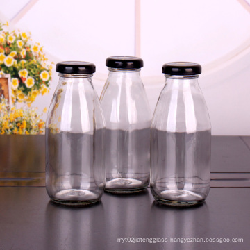 10OZ 300ml round glass juice bottle with metal lid